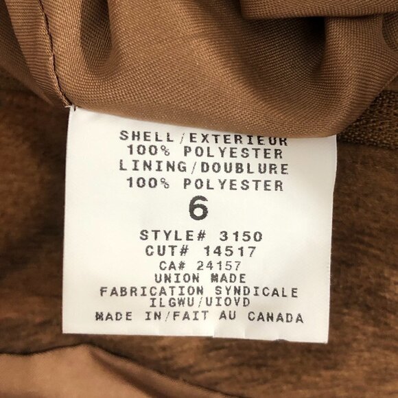 INGENUITY Brown Tiger & Leopard Print Full Zip Faux Suede Blazer Jacket - Size 6 - Picture 4 of 5